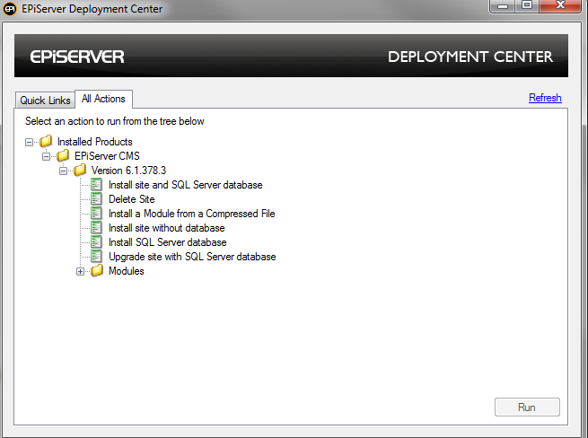 Deployment Center without Oracle option