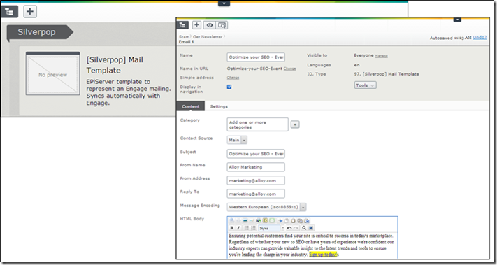 Create emails in EPiServer