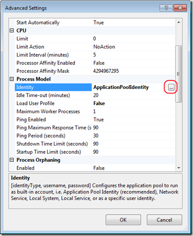 app pool identity